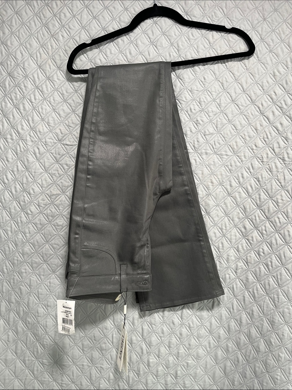 L'AGENCE Black Leather Pants with Subtle Sheen